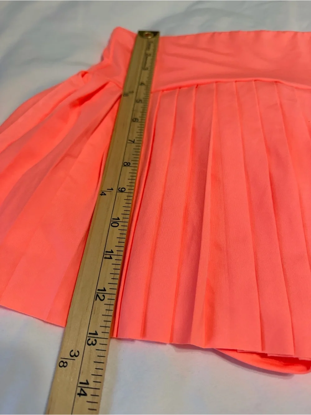 SHEIN Neon Coral Pleated Tennis Skort Athletic Pickleball Golf Size L